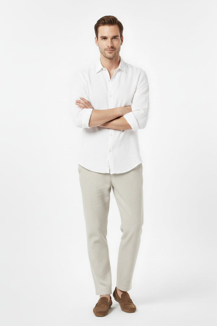 White Italian Linen Shirt
