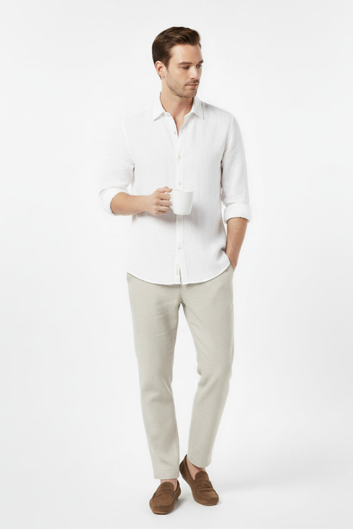 Premium White Italian Linen Shirt