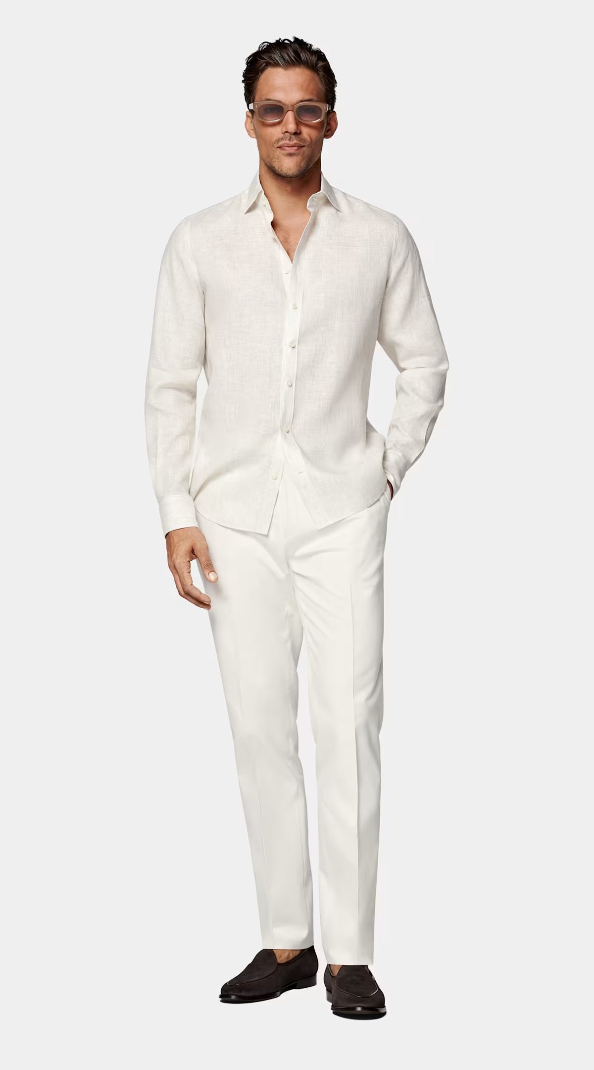 Light Brown Striped Linen Shirt