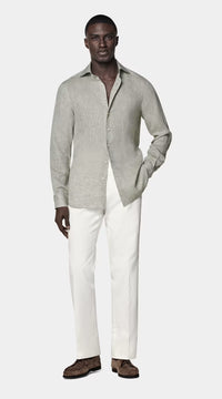 White Italian Linen Shirt