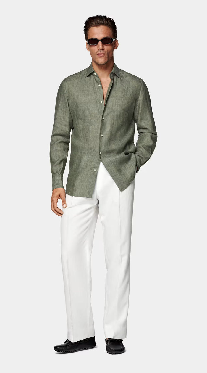 Linen Green Shirt